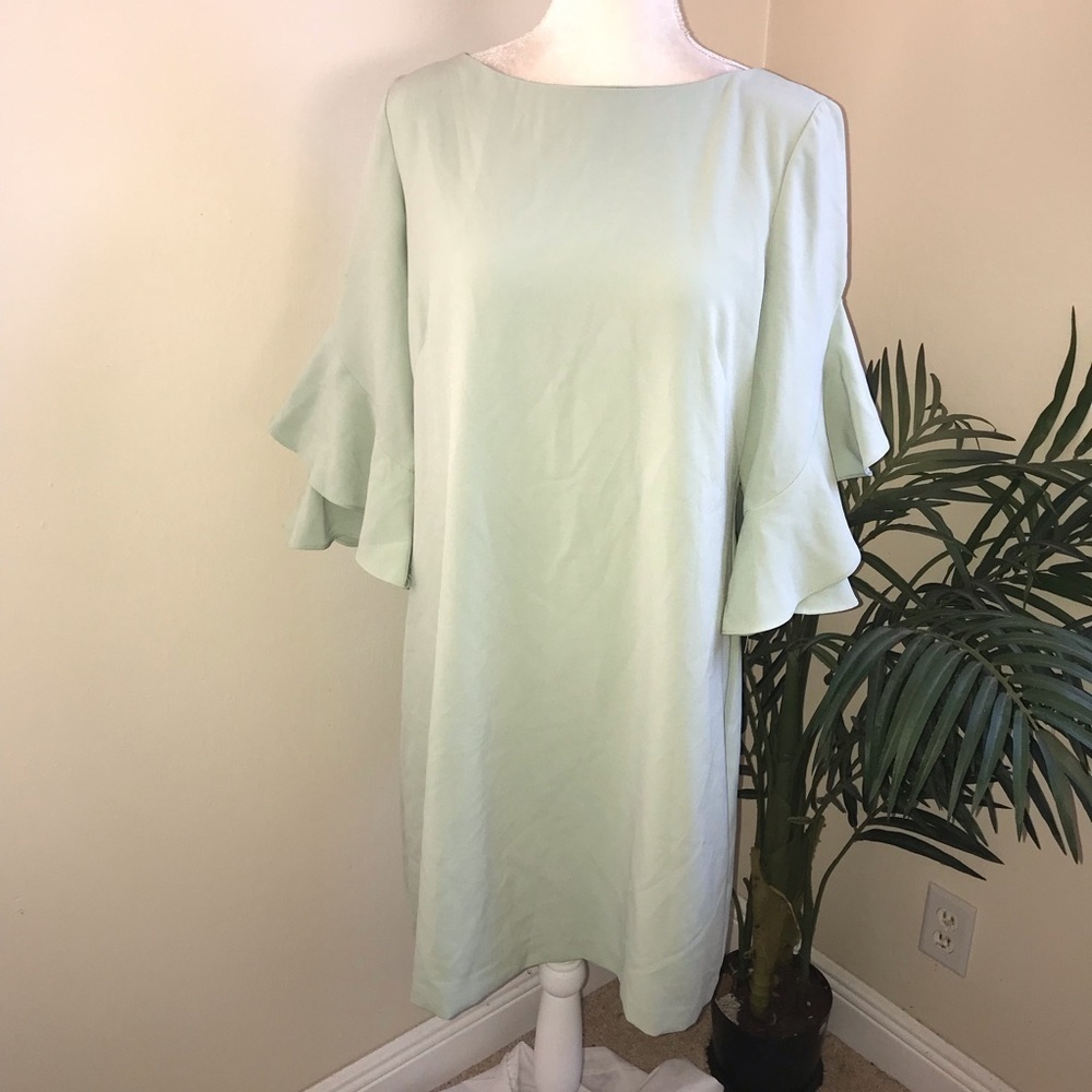 NWT Taylor Sheath Dress Ruffled Sleeves 14